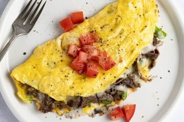 Steak Cheese Omelette.