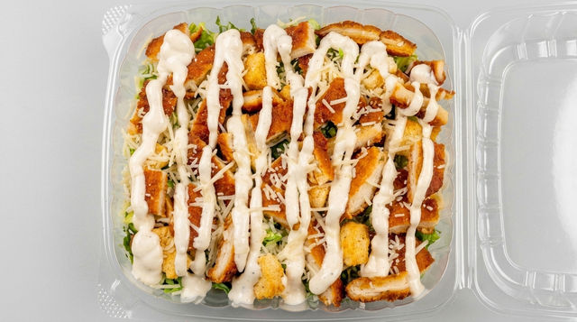 Crispy Chicken Caesar Salad.